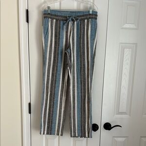 Ann Taylor Factory Blue and Black Straight Leg Pants